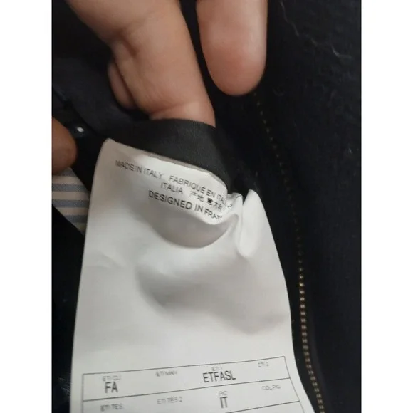 Faconnable Mens 52R (44 US) Regular Black Wool Cashmere Overcoat Italy - Picture 7 of 14